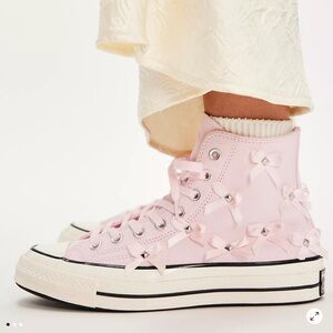 Free People Chuck 70 Bows & Studs Cute Valentine’s High-Top Pink Sneakers 8.5 W